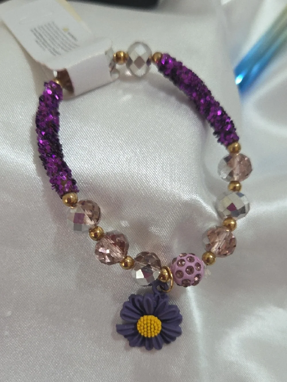 Daisy Charm Beaded Flowers Bracelet